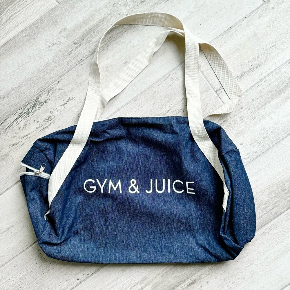Denim "Gym & Juice" Duffel Bag
